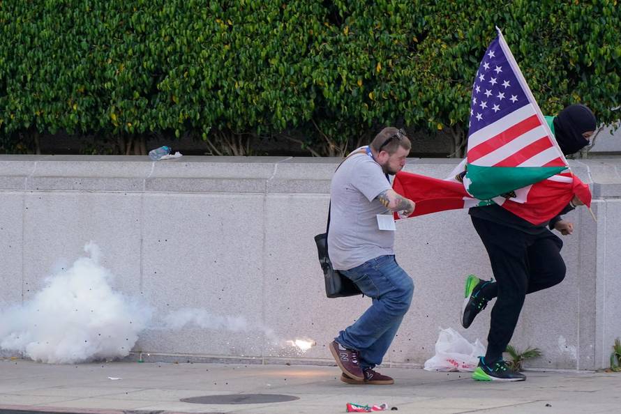 Protest against federal immigration sweeps, in Los Angeles
