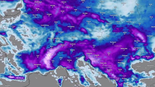 Pogledajte zimsku oluju koja stiže u Europu! Najavili obilan snijeg za Hrvatsku i Sloveniju