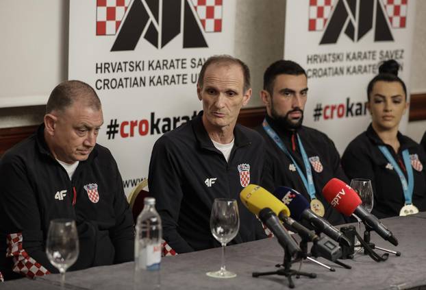 Zagreb: Konferencija za medije hrvatske karate reprezentacije koja je na Europskom prvenstvu osvojila tri zlata, srebro i broncu