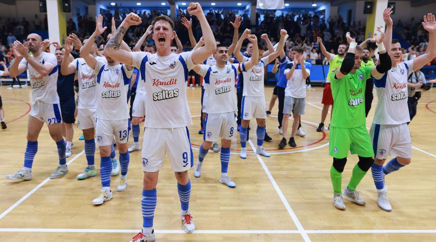 Četvrta utakmica finalne serije za prvaka Hrvatske u futsalu između Osijeka i Novog Vremena