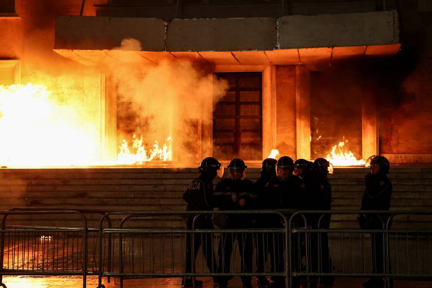 Anti-government protest, triggered by a corruption investigation into Albania's Deputy Prime Minister Balluku, in Tirana