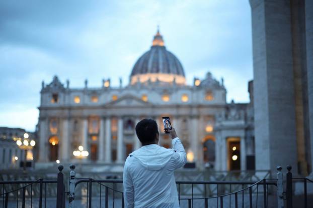 St. Peter's Square ahead of the conclave to elect the next pope as seen from Rome