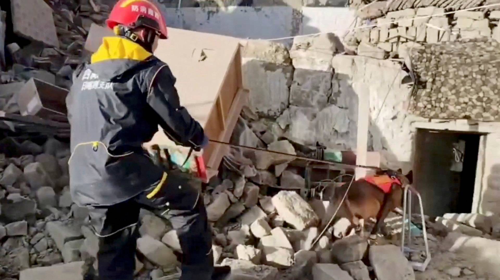 Aftermath of earthquake in Tibet