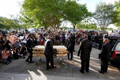 The casket of George Floyd is removed after a public visitation for Floyd