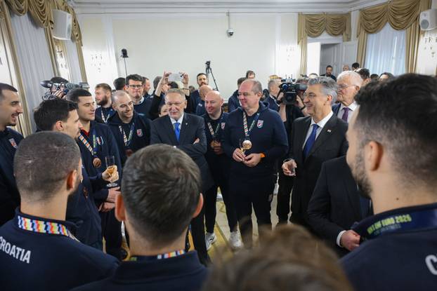 Zagreb: Prijem rukometaša u Banskim dvorima