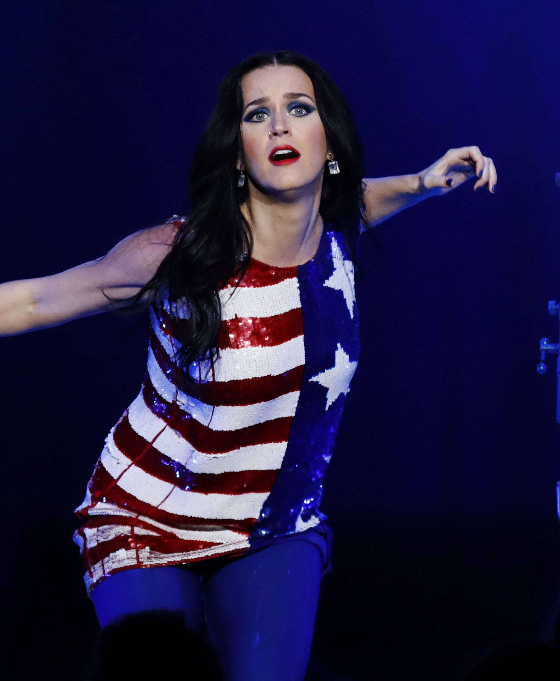 Singer Katy Perry sings during a concert and campaign rally for U.S. Democratic presidential nominee Hillary Clinton in Philadelphia, Pennsylvania