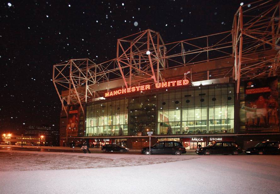 Snow covered Old Trafford