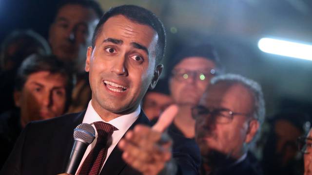 Luigi Di Maio meets the Fiat workers of Termini Imerese in front of the factory