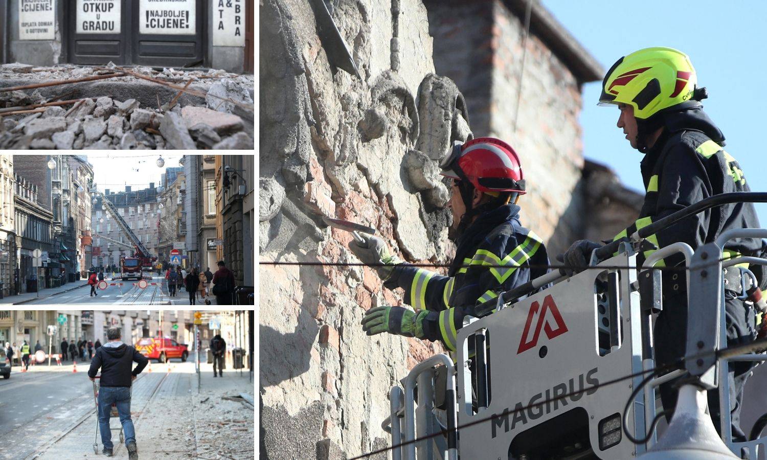 VIDEO Vatrogasci u središtu Zagreba sanirali fasade: 'To je uvod u početak prave obnove'