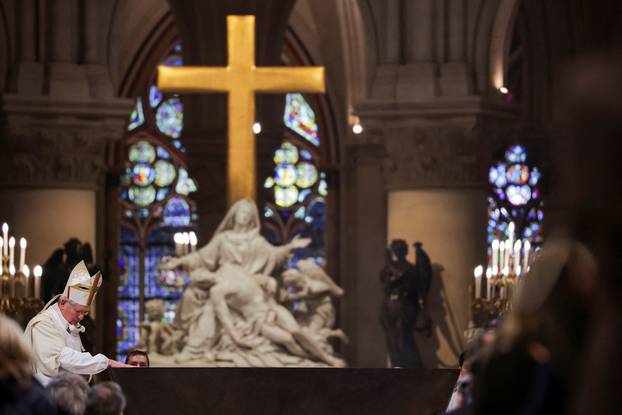 First Mass in the restored Paris Notre-Dame Cathedral, five and a half years after a devastating fire