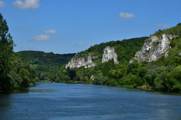 Les Andelys; France - june 24 2021 : Seine riverside