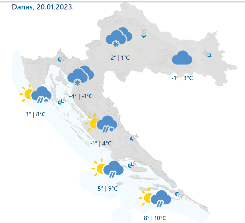 U gorju pada snijeg, bit će ga posvuda! Temperature idu u minus, na snazi upozorenja