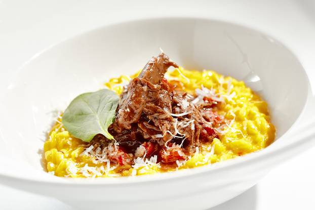 Risotto,Alla,Milanese,With,Meat,Ragu.,Saffron,Risotto,With,Lamb