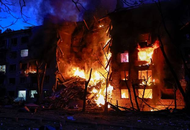 Russian drone and missile strike in Kyiv