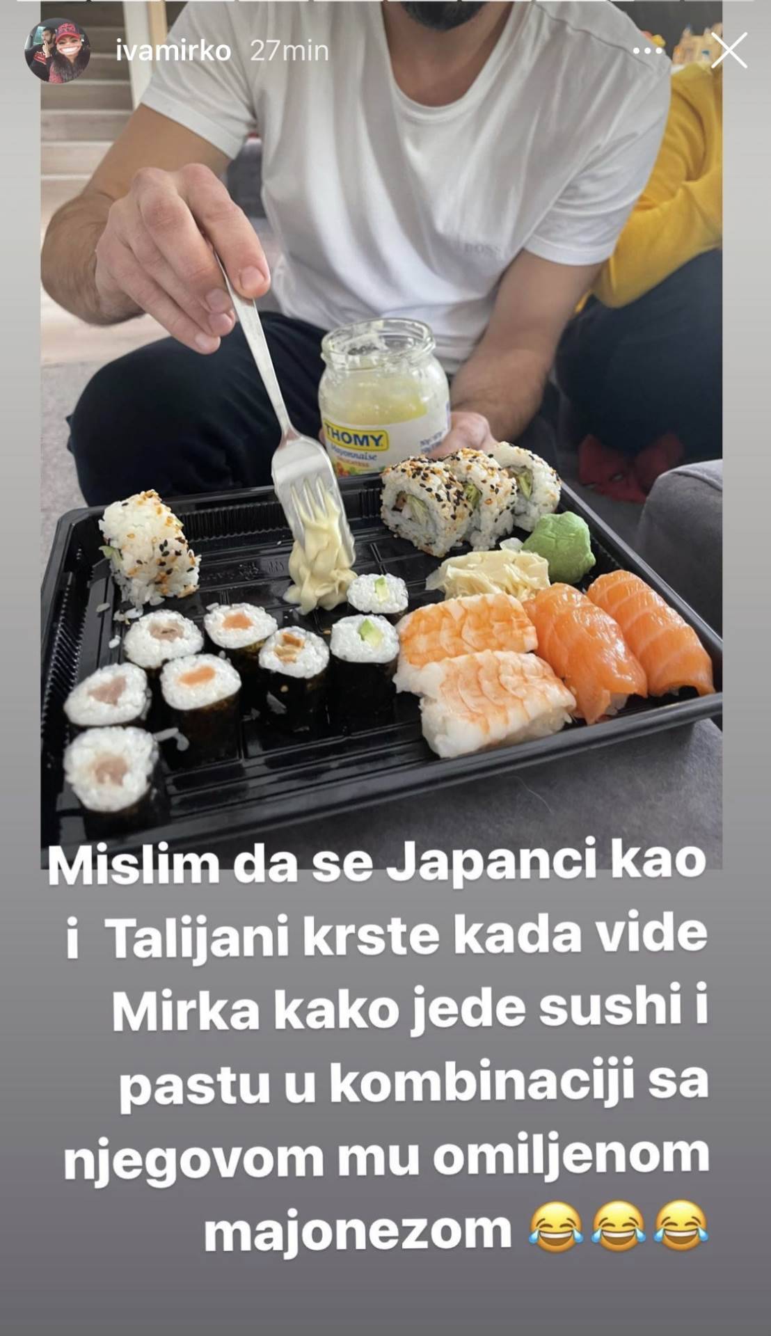 Iva Alilović podijelila kako njen Mirko jede sushi: 'Mislim da se Japanci krste kad ovo vide...'