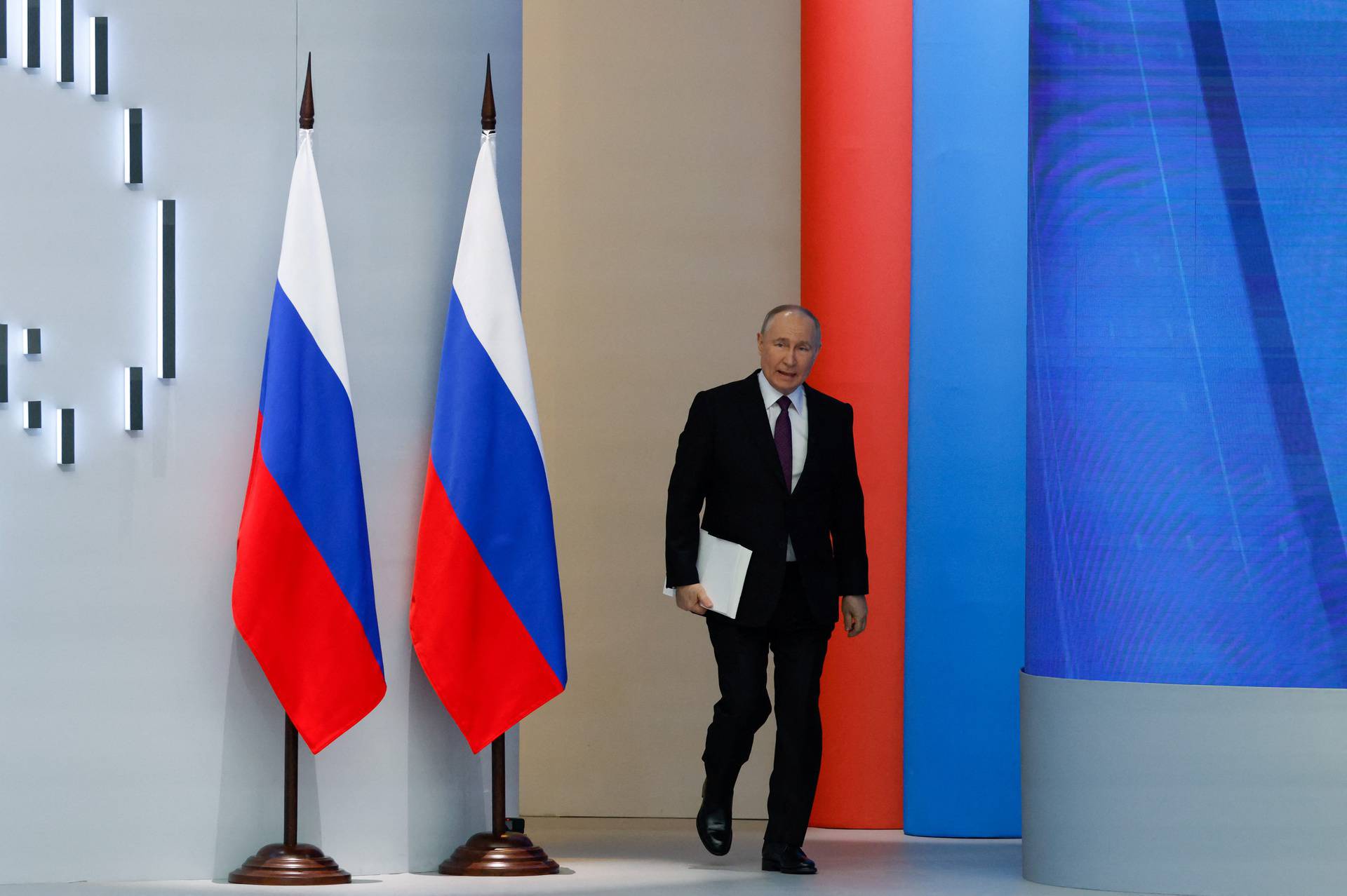 Russian President Putin addresses the Federal Assembly in Moscow