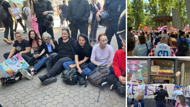 UŽIVO Aktivistice prosvjedom dočekale Hod za život, sjele su pred 'Hod' kod Jelačićeva trga