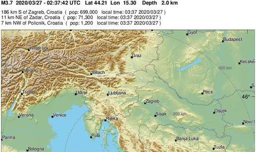 Potres usred noći kod Zadra: Užas, čulo se kao eksplozija!