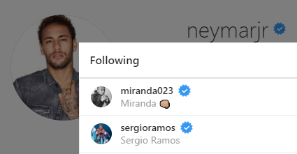 Slučajnost ili? Neymar počeo pratiti Ramosa na Instagramu