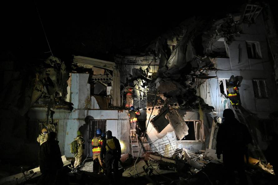 Aftermath of a Russian missile strike in Zaporizhzhia