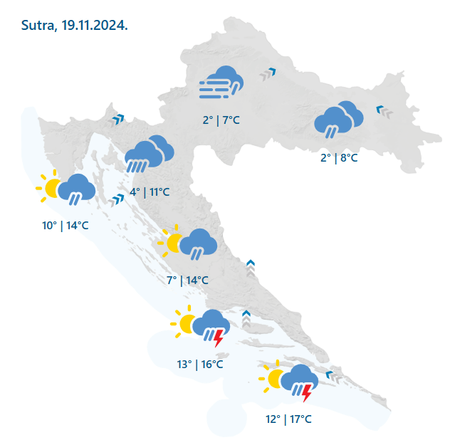 Stiže prava zima: Upalili alarm zbog obilne kiše i juga. Snijeg bi u petak mogao pasti u nizinama