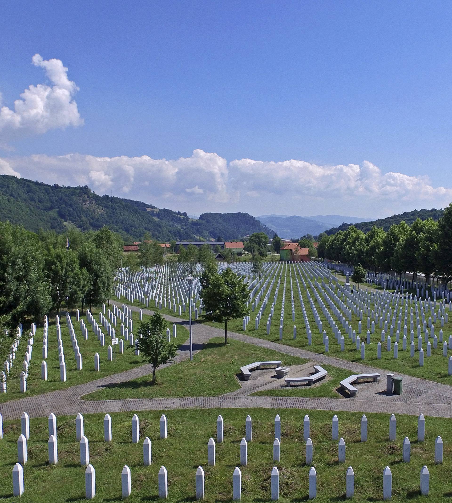 FILE PHOTO: An aerial view of the Memorial Center in Potocari near Srebrenica