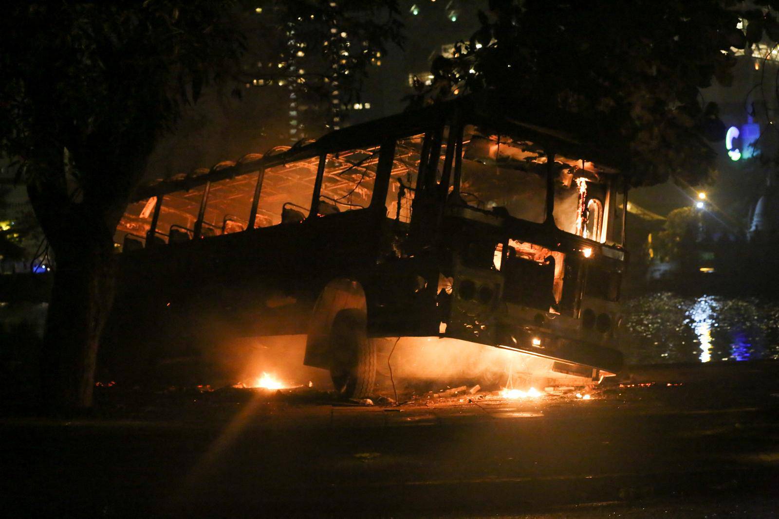 Sri Lanka's ruling party supporters storm government protest camp, in Colombo