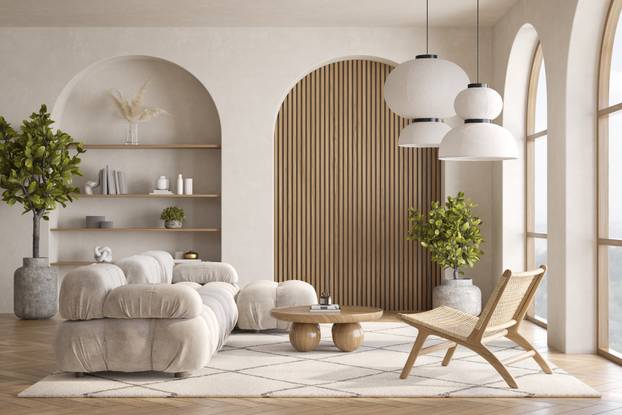 Japandi,Modern,Style,Conceptual,Interior,Room,3,D,Illustration