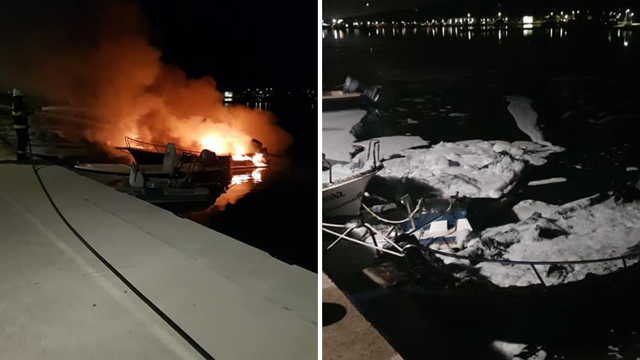 Sukošan: Gorjeli brodovi na rivi, mještani pomogli vatrogascima