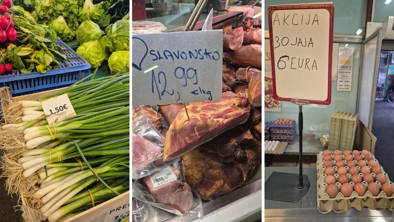Osječka tržnica vrvi uoči Uskrsa: Šunka za 10 eura po kilogramu, u ponudi su i 30 jaja za 6 eura!