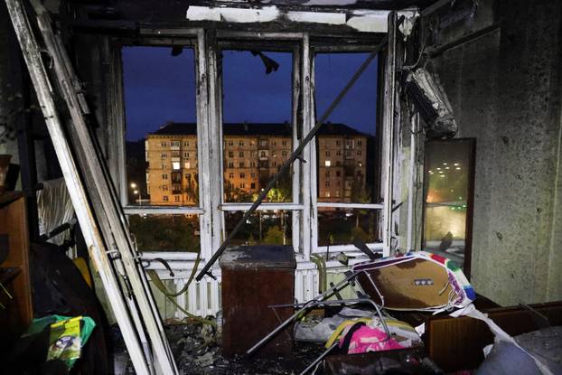 Aftermath of a Russian drone and missile attack on Kyiv