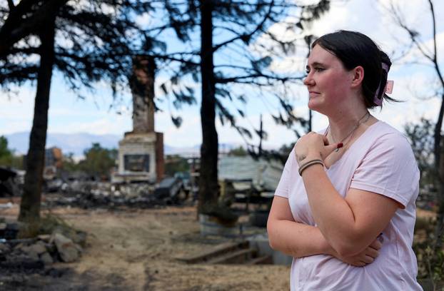 Sidney Opperman reacts to burned family home at Hawk Fire in Reno
