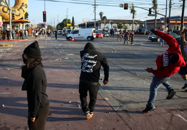 Protest following multiple detentions by Immigration and Customs Enforcement (ICE), in Paramount