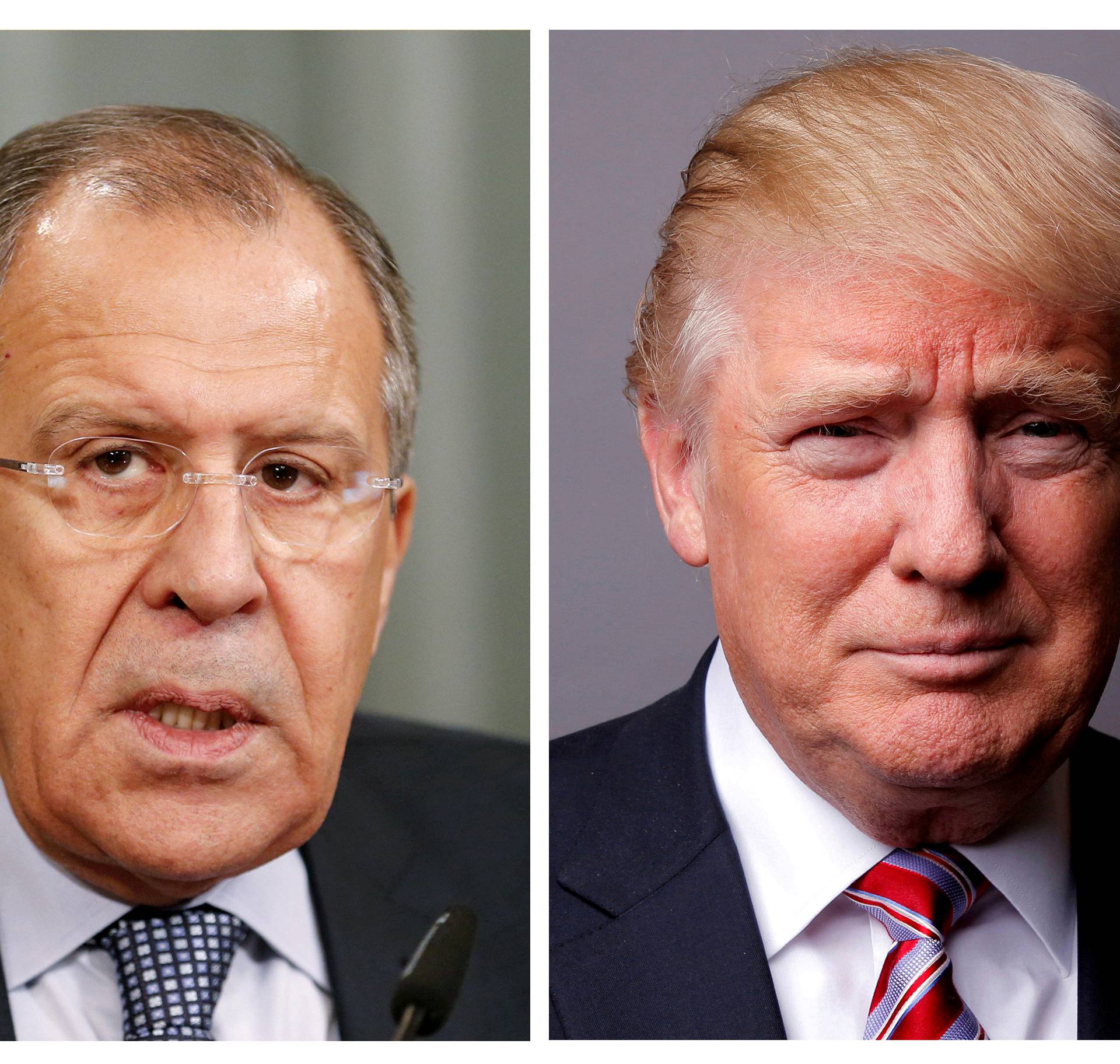 FILE PHOTO: Combination of file photos showing Russian Foreign Minister Sergei Lavrov and U.S. President Donald Trump