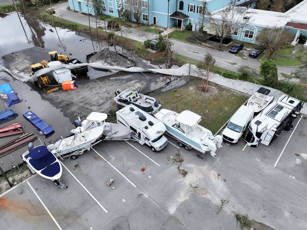 Aftermath of Hurricane Isaias, in Gulf Breeze, Florida