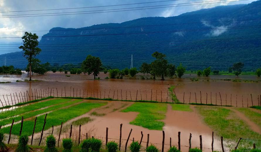 Flooded fields are seen after the Xepian-Xe Nam Noy hydropower dam collapsed in Attapeu province
