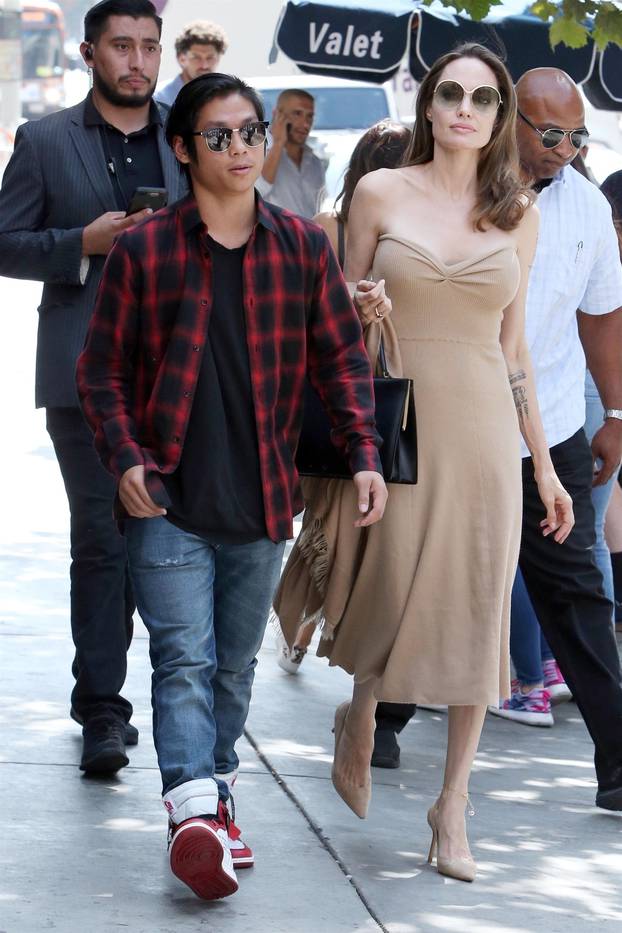 *EXCLUSIVE* Angelina Jolie and her son Pax grab lunch at Perch restaurant in Los Angeles
