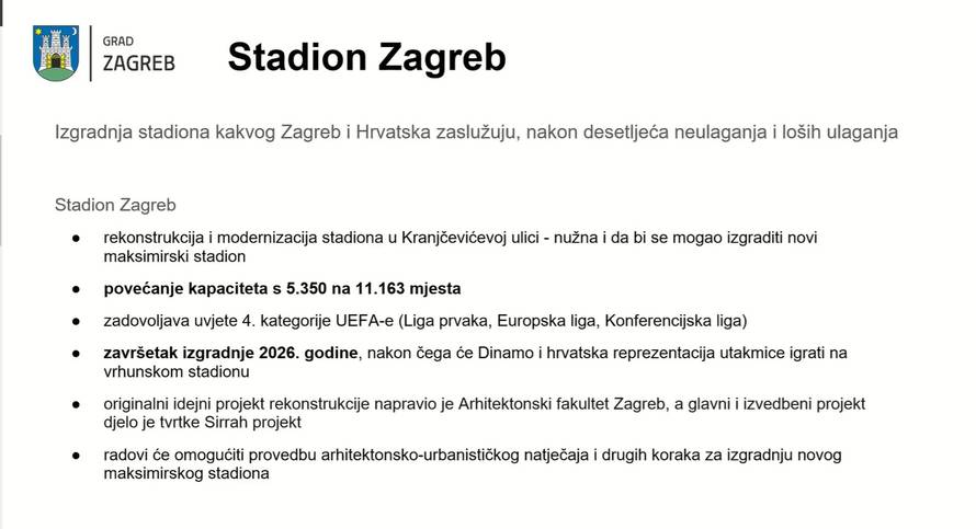 VIDEO Otkrili izgled Dinamova novog stadiona: 'Gotov do rujna 2026., koštat će 44 milijuna €'
