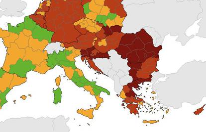 Nova karta ECDC-a: Zagreb više nije jedini tamnocrven, ušli još Slavonija, Karlovac i Sisak