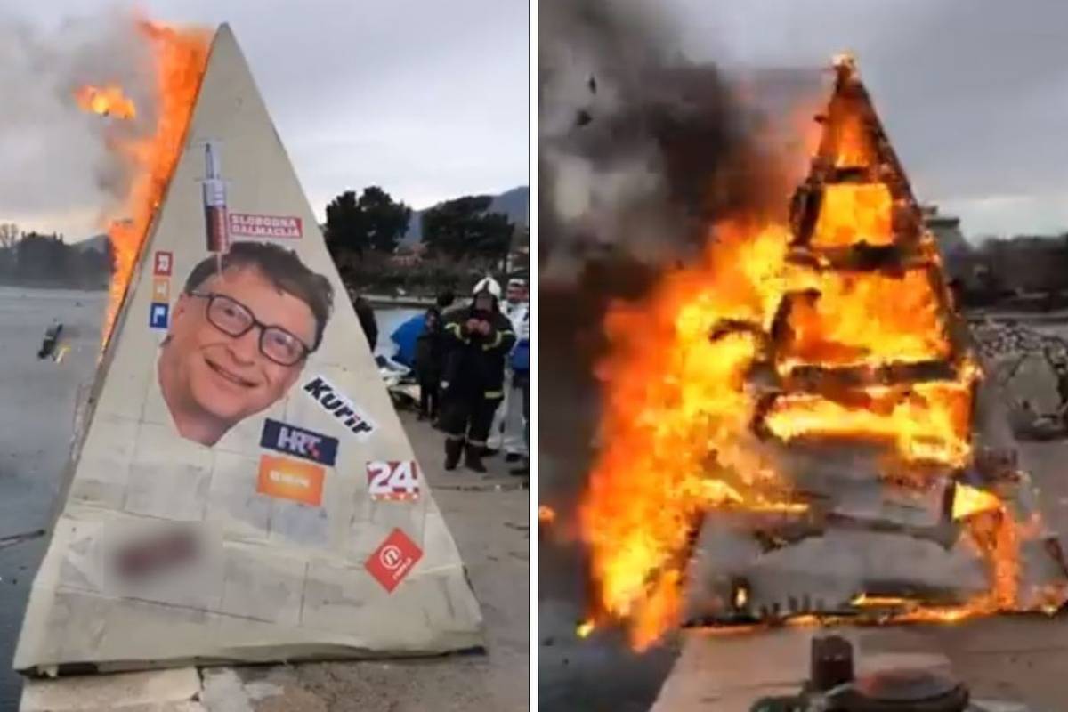 U Kaštel Sućurcu zapaljeni Bill Gates, masoni i medijske kuće