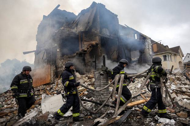 Aftermath of a Russian attack in Kyiv region