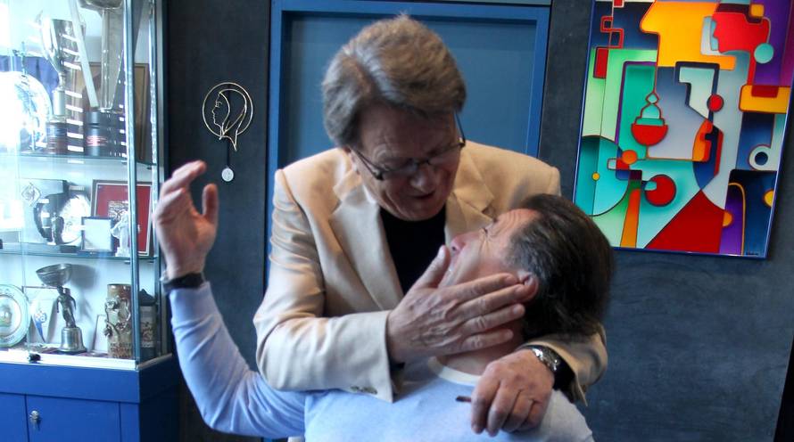 27.03.2012., Zagreb - Miroslav Ciro Blazevic nenajavljeno je navratio u ured Zdravka Mamica u Dinamu. Photo: Boris Scitar/VLM/PIXSELL