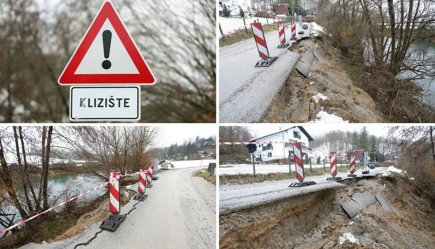 Odron kod Karlovca: Velik dio ceste 'preselio' u rijeku Dobru
