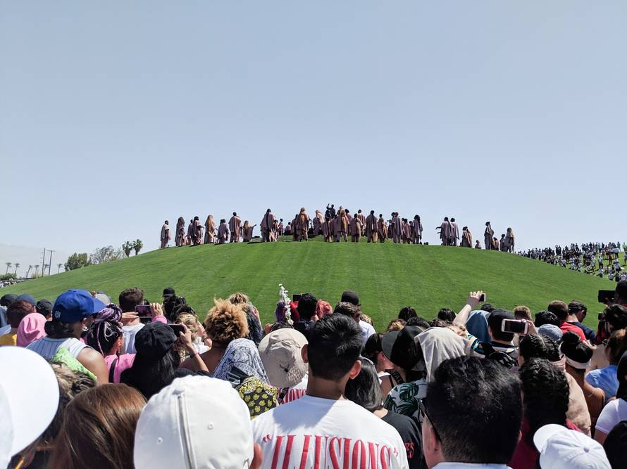General View Shots from Kanye West's "Sunday Service at the Mountain" on day 3 of week 2 at Coachella Music and Arts Festival in Coachella, CA