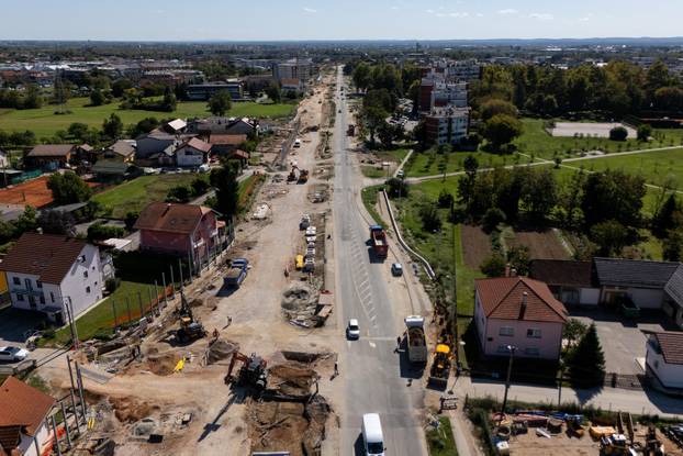 Napredak radova na Sarajevskoj cesti u Novom Zagrebu snimljen iz zraka