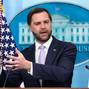 U.S. Vice President JD Vance holds a press briefing at the White House in Washington