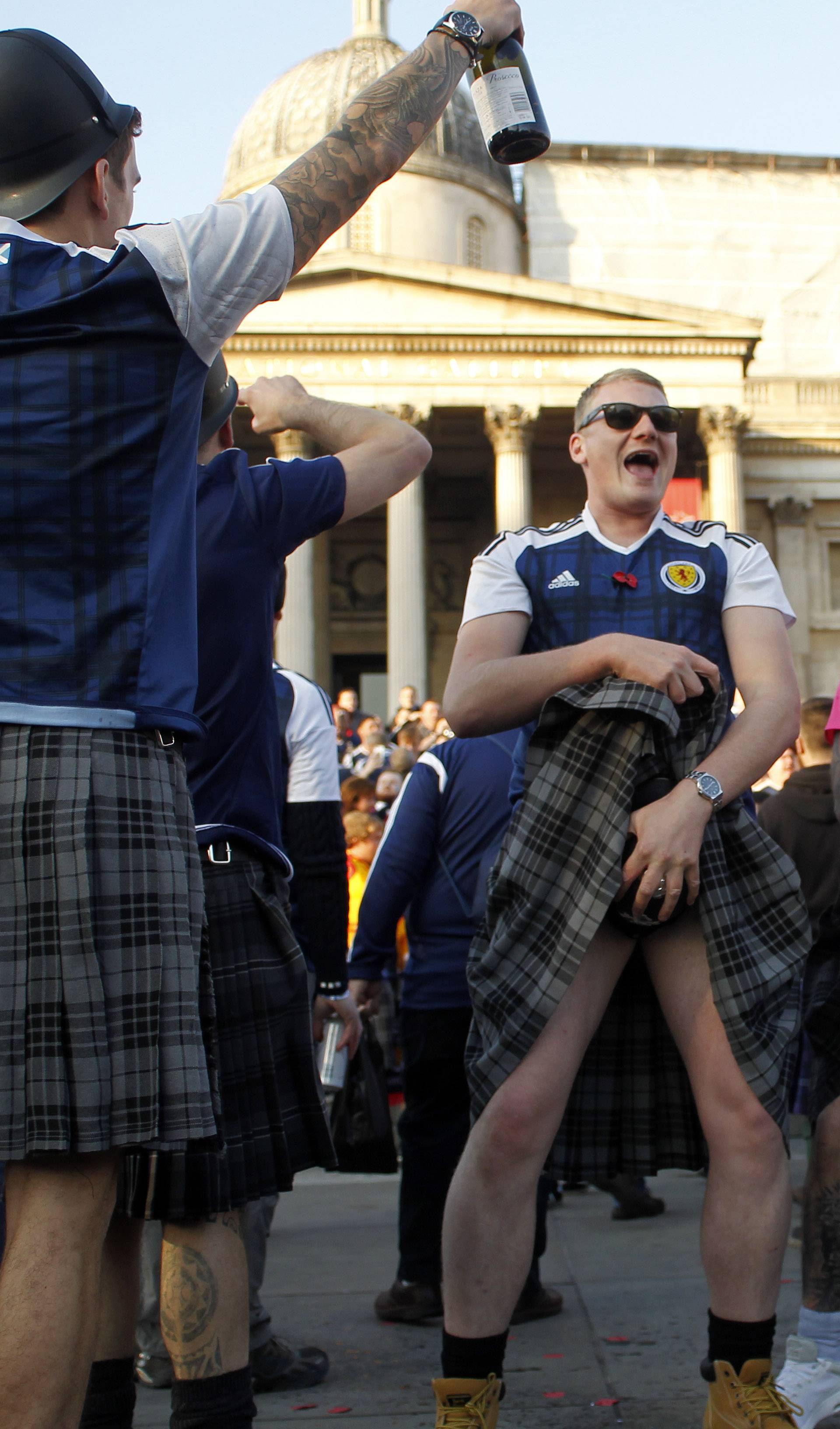 Scotland fans in Trafalgar Square