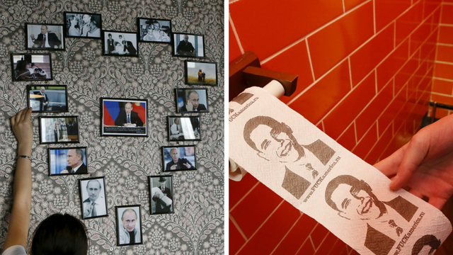 Prvi Putinov kafić: Vladimir na zidu, a Barack na toalet papiru