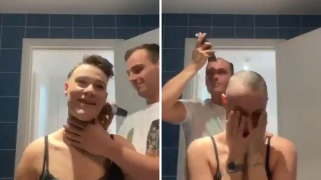 Dečko joj pomogao obrijati glavu pa je isto napravio i sebi