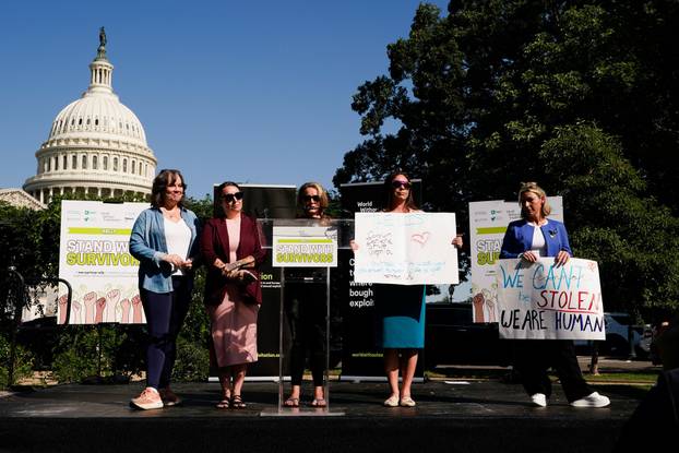 Members of U.S. Congress and Epstein victims hold press conference in Washington